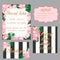 Trendy tropical jungle style vector wedding print set.