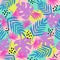 Trendy tropical leaves seamless pattern. Vector