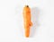 Trendy ugly food concept. Funny carrot on a white background. Vegetable with a strange shape. The problem of food waste