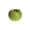 Trendy ugly food concept. Green apple isolated on white background. Fruit with a strange shape.