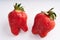 Trendy ugly strawberries on a light background