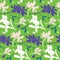 Trendy vector floral pattern with organic botanical shapes. Modern bold summer flower print, design in scandi style.