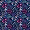 Trendy vector seamless floral ditsy pattern. Fabric design with simple flowers.