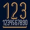 Trendy vintage vector digits, numerals collection. Retro condensed numbers from 0 to 9 can be used in art poster creation.