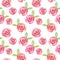 Trendy Watercolor cute floral pattern with pink roses on white background. Beautiful botanical print