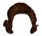 Trendy woman curly ginger color . medium length .