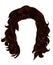 Trendy woman curly hairs brown color . medium length . beauty s