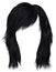 Trendy woman hairs brunette black color . medium length . bea