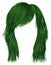 Trendy woman hairs green color . medium length . beauty sty