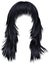 Trendy woman long hairs brunette black colors . beauty fashio