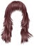 trendy woman long hairs pink copper colors . beauty fashion .