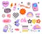 Trendy Y2K retro sticker set, girly vintage patch collection, glamorous90s and 2000s style icon