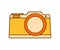 Trendy yellow camera symbol illustration