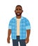 Trendy young African American man standing. Stylish person looking and posing. Male character design illustration. Diverse people.