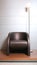 Trendys leather easy-chair with floor-lamp
