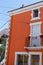Trentemoult village with colorful orange house in Reze Nantes France