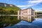 Trento Palazzo delle Albere castle water reflections Trentino Alto Adige region - Italy