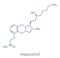 Treprostinil pulmonary arterial hypertension drug molecule. Synthetic analog of prostacyclin PGI2. Skeletal formula.