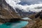 Tres lagunas in the Cordillera Huayhuash, Andes Mountains, Peru