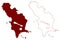 Tresco island United Kingdom of Great Britain and Northern Ireland, England, Isles of Scilly map vector illustration, scribble