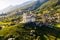 Tresivio, Valtellina IT, Sanctuary of the Santa Casa Lauretana 1646, aerial