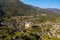 Tresivio, Valtellina IT, Sanctuary of the Santa Casa Lauretana 1646, aerial