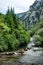 Treska river in the western part of North Macedonia, below Matka Canyon and Dam