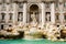 Trevi Fountain, front view. Beautiful baroque Fontana di Trevi by Nicola Salvi