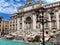 Trevi Fountain in Rome against the cloudy sky - Italy. (Fontana di Trevi)