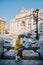 Trevi Fountain, rome, Italy. City trip Rome couple on city trip in Rome, view of Di Trevi fountain in Rome, Italy