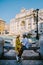 Trevi Fountain, rome, Italy. City trip Rome couple on city trip in Rome, view of Di Trevi fountain in Rome, Italy