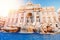 Trevi Fountain sunset baroque architecture and landmark Rome Italy