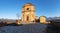 Treville Alessandria: the church from the viewpoint. Color image
