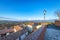 Treville Alessandria: the village roofs from its viewpoint. Color image