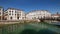 Treviso / Waterfront view of the historical white architecture and river canal