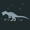 Trex dinosaur illustration on black background