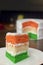 Tri Color layered Sliced sponge cake Independence or Republic Day india Special - 15th August India