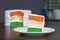 Tri-coloured or tiranga Layed sponge Cake for Independence/republic Day celebration using Indian Flag colours