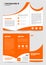 Tri-fold brochure template orange theme