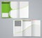 Tri-fold business brochure template, vector green