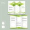 Tri-fold green template for business advertising brochure