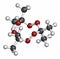 Triacetone triperoxide (TATP, acetone peroxide) explosive molecule. Atoms are represented as spheres with conventional color