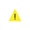 Triagle warning icon. Caution symbol. Danger alert yellow sign in vector flat