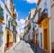 Triana barrio facades in Seville Andalusia Spain