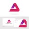 Triangle abstract vector logo, red gradient logotype isolated, modern trendy geometry elegant rounded symbol with