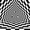 Triangle Abyss. Black and White Rectangles Expanding from the Center. Optical Illusion of Volume and Depth