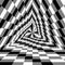 Triangle Abyss. Monochrome Rectangles Expanding from the Center. Optical Illusion of Volume and Depth