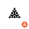 Triangle ancient tribal style logo. Monumental strong sign.