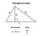 Triangle area formula with illustration. mathematical formula equation