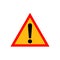 Triangle attention sign with exclamation mark symbol